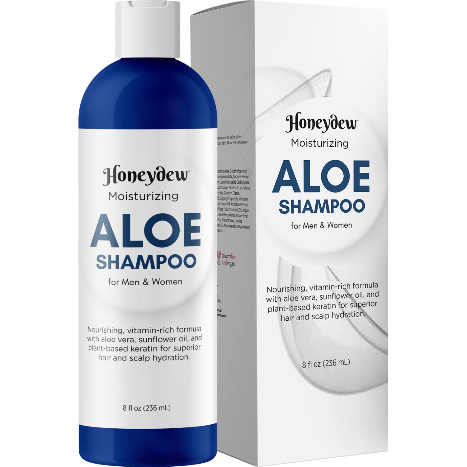 Aloë Vera Shampoo voor gevoelige hoofdhuid - Sulfaatvrije shampoo voor droog haar en hoofdhuid moisturizer voor droge hoofdhuid met keratine en zonnebloemolie voor zacht haar - vochtinbrengende shampoo voor beschadigd haar