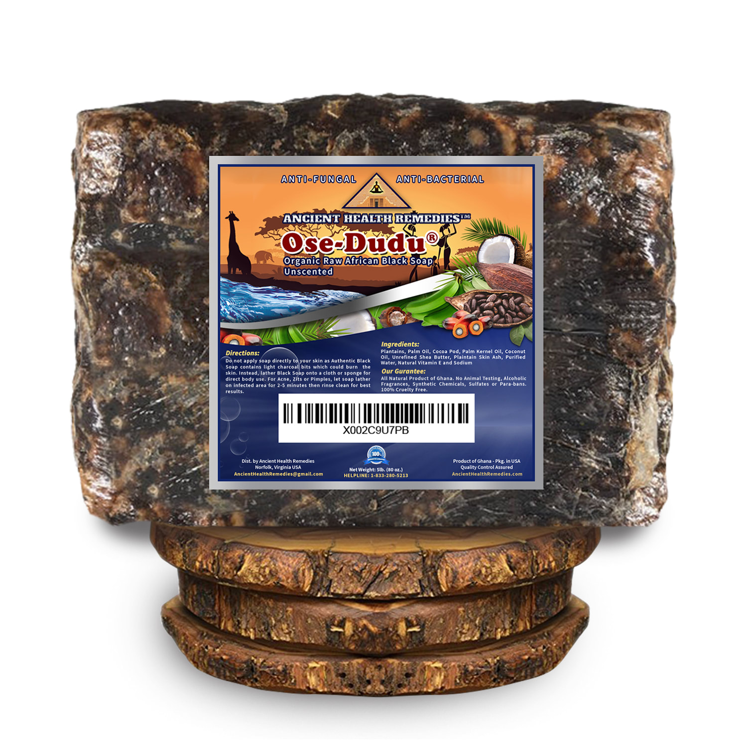 Ancient Health Remedies Ose-Dudu Raw African Black Soap