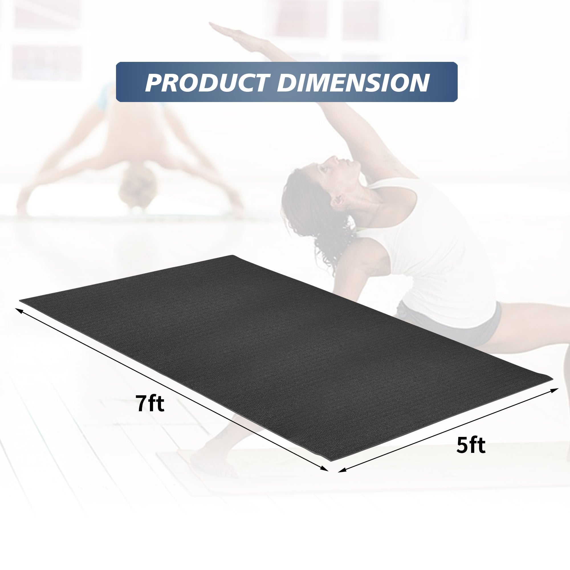Anngrowy Large Exercise Mat – Black