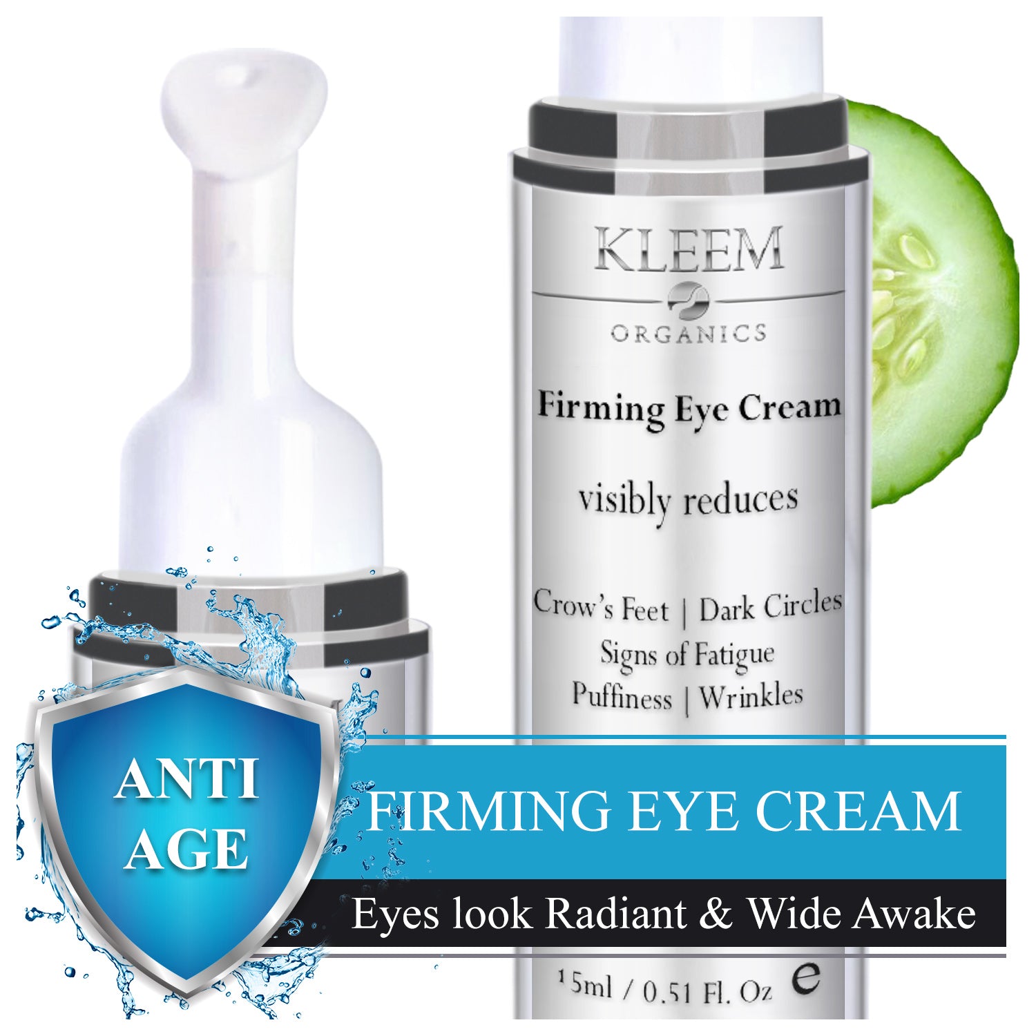 Anti Aging Eye Cream for Dark Circles and Puffiness that Reduces Eye Bags, Crow's Feet, Fine Lines, and Sagginess in JUST 6 WEEKS. The Most Effective Under Eye Cream for Wrinkles (0.51 fl.oz) 0.51 Fl Oz (Pack of 1)