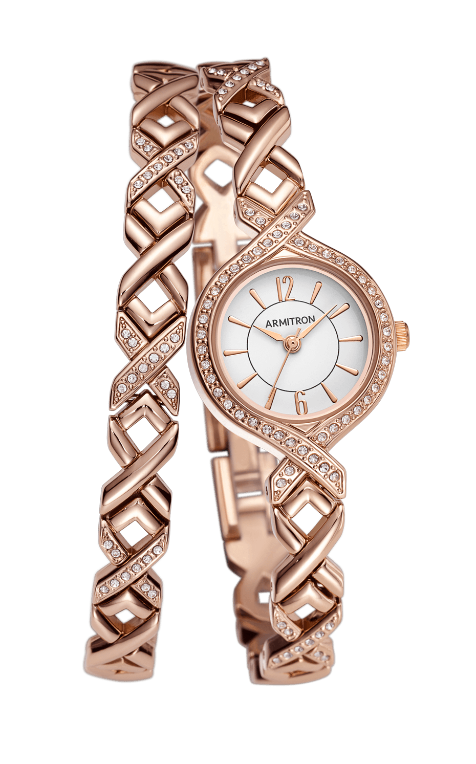 Armitron Women’s Swarovski Crystal-Accented Watch and Bracelet Set