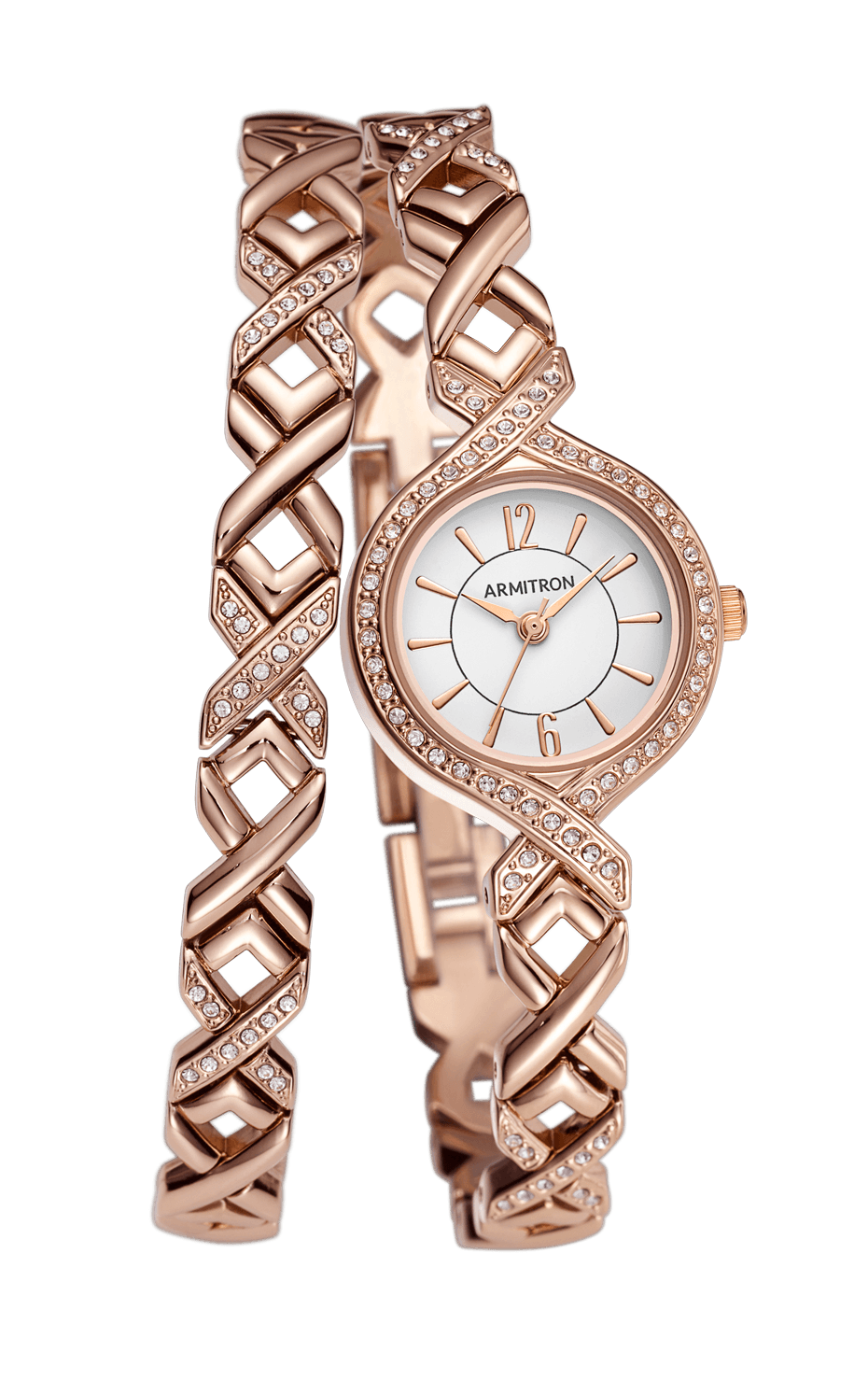 Armitron Women’s Swarovski Crystal-Accented Watch and Bracelet Set