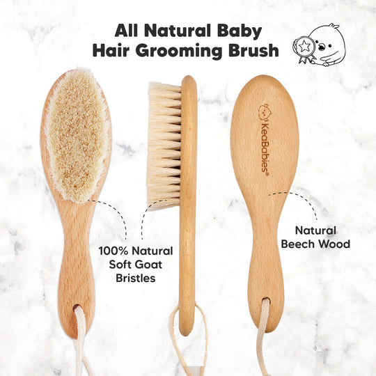 Baby Hair Brush - Baby Brush with Soft Goat Bristles