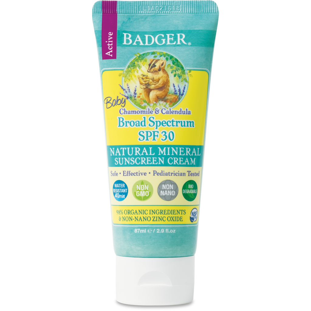 Badger - SPF 30 Baby Sunscreen Cream with Zinc Oxide