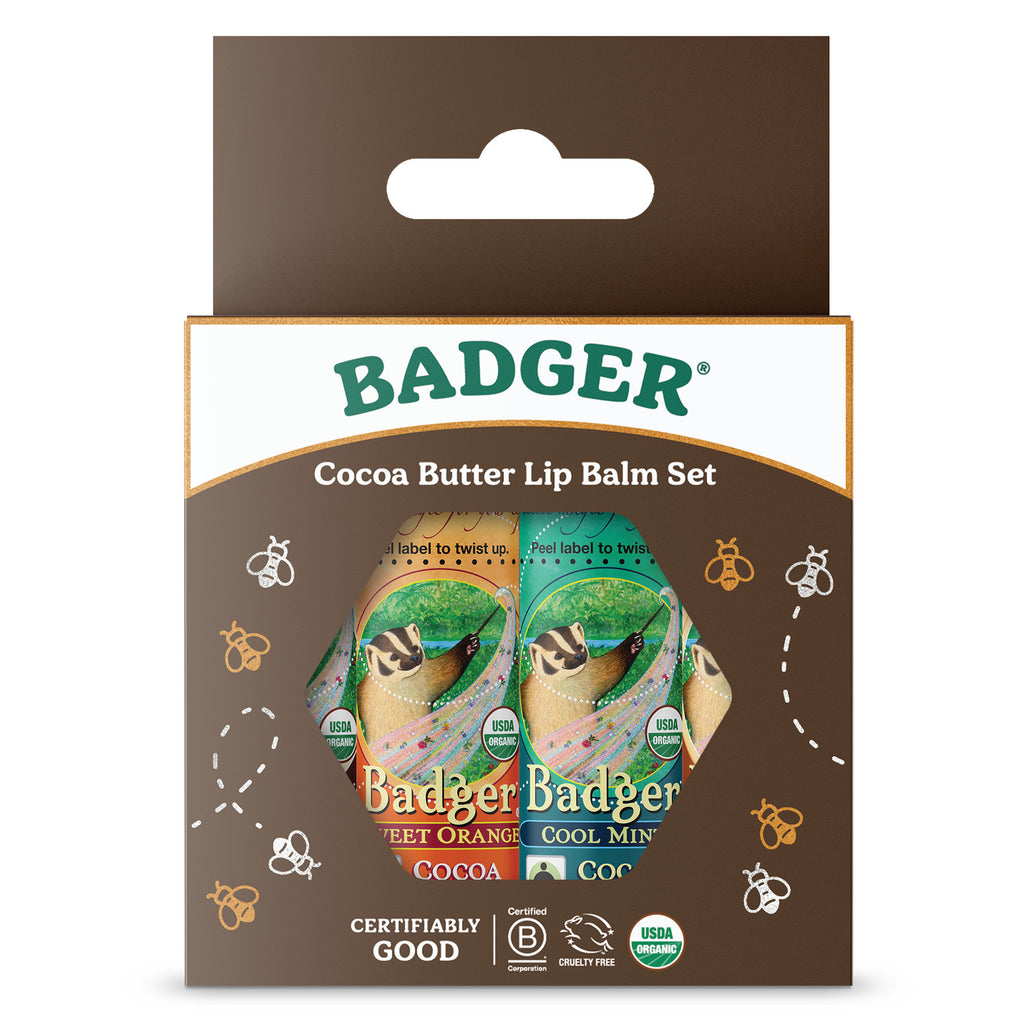 Badger Cocoa Butter Lip Balm Set