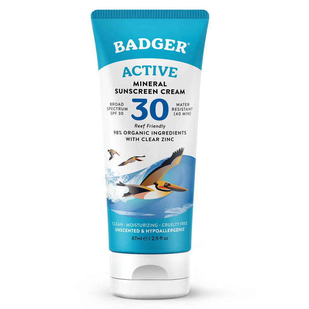 Badger Unscented Broad Spectrum SPF 30 Natural Mineral Sunscreen