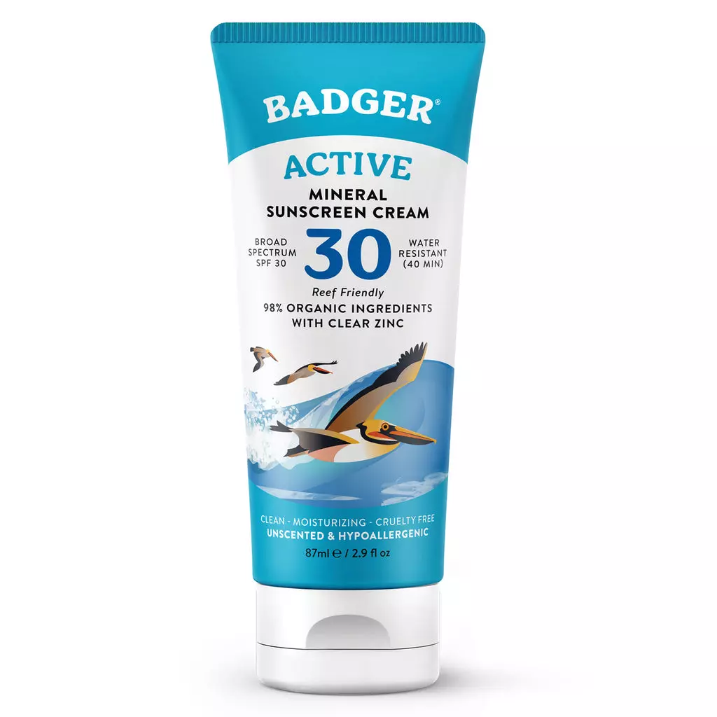 Badger Unscented Broad Spectrum SPF 30 Natural Mineral Sunscreen