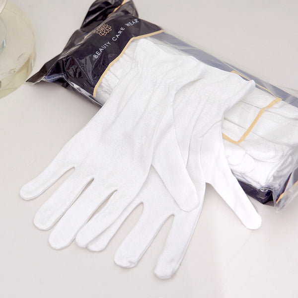 Beauty Care Wear White Cotton Gloves For Dry Hands