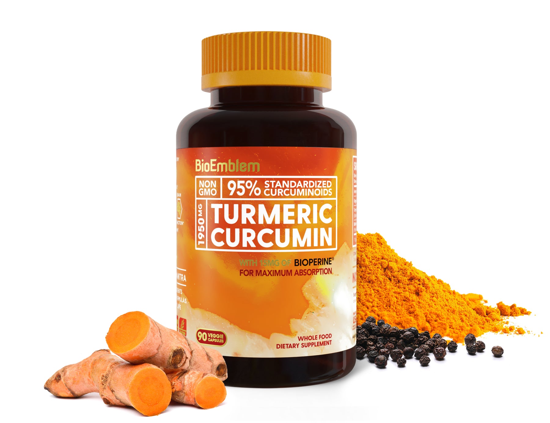 BioEmblem Turmeric Curcumin Supplement with BioPerine