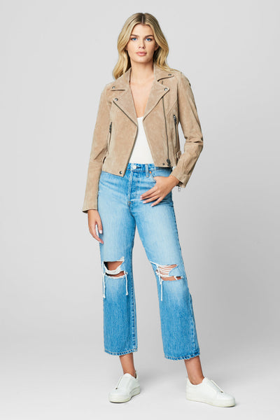 Blanknyc Cropped Suede Leather Jacket