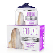 Bold Uniq Purple Hair Mask - For Blonde, Platinum, Bleached, Silver, Gray, Ash & Brassy Hair - Remove Yellow Tones, Reduce Brassiness and Condition Dry, Damaged Hair - Cruelty Free & Vegan - 6.76 Fl Oz