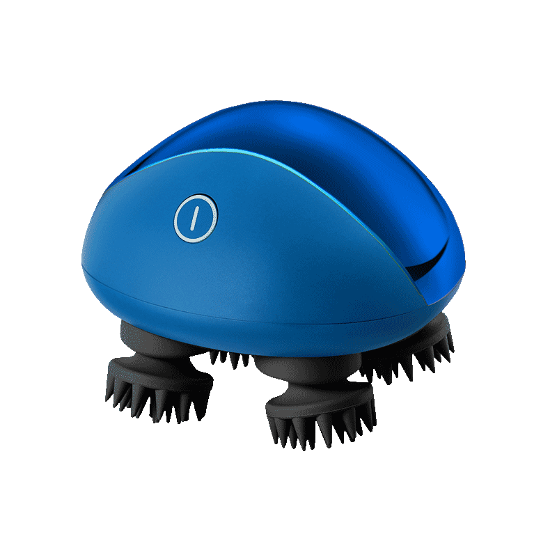 Breo Portable Mini Scalp Massager, IPX7 Waterproof Wireless Massager Octopus Head, for Scalp Stress Relief (Blue - Magnetic)
