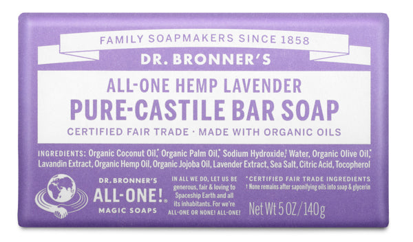 BRONNER’SAll-One Hemp Lavender Pure-Castile Bar Soap