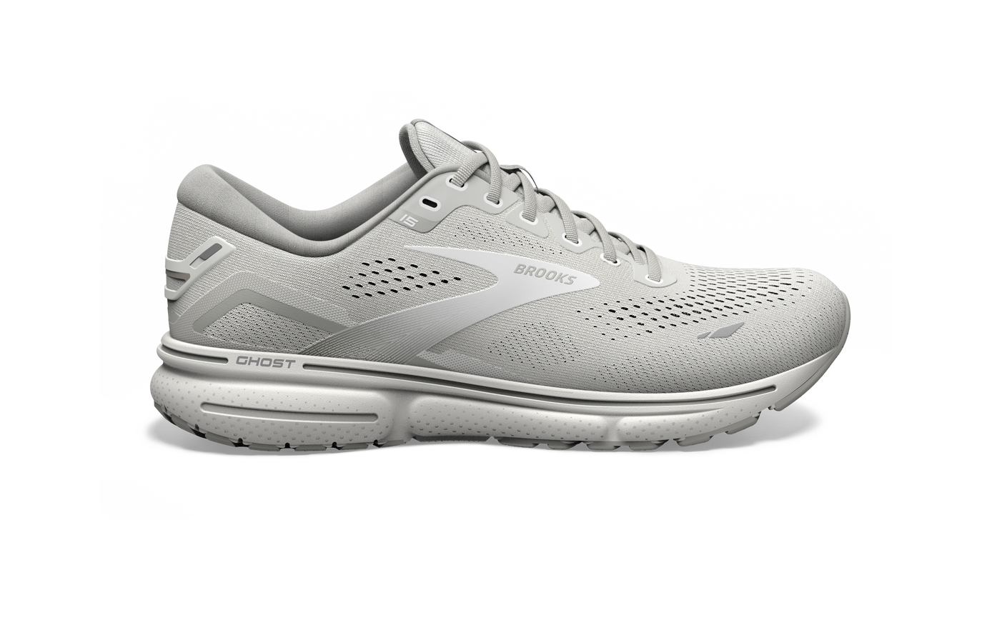 Brooks Ghost Shoes – Oyster/Alloy/White