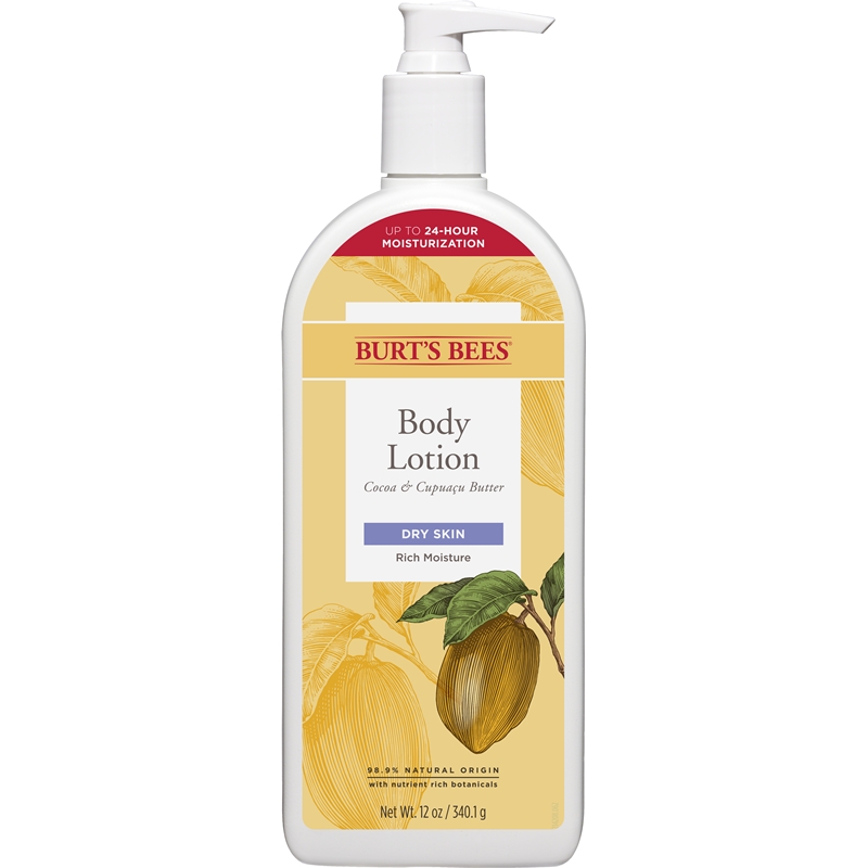 Burts Bees Butter Body Lotion for Dry Skin with Cocoa & Cupuau
