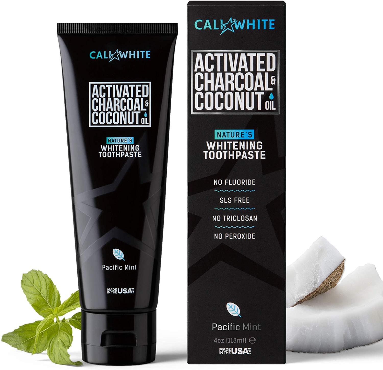 Cali White Activated Charcoal & Organic Coconut Oil Teeth Whitening Toothpaste