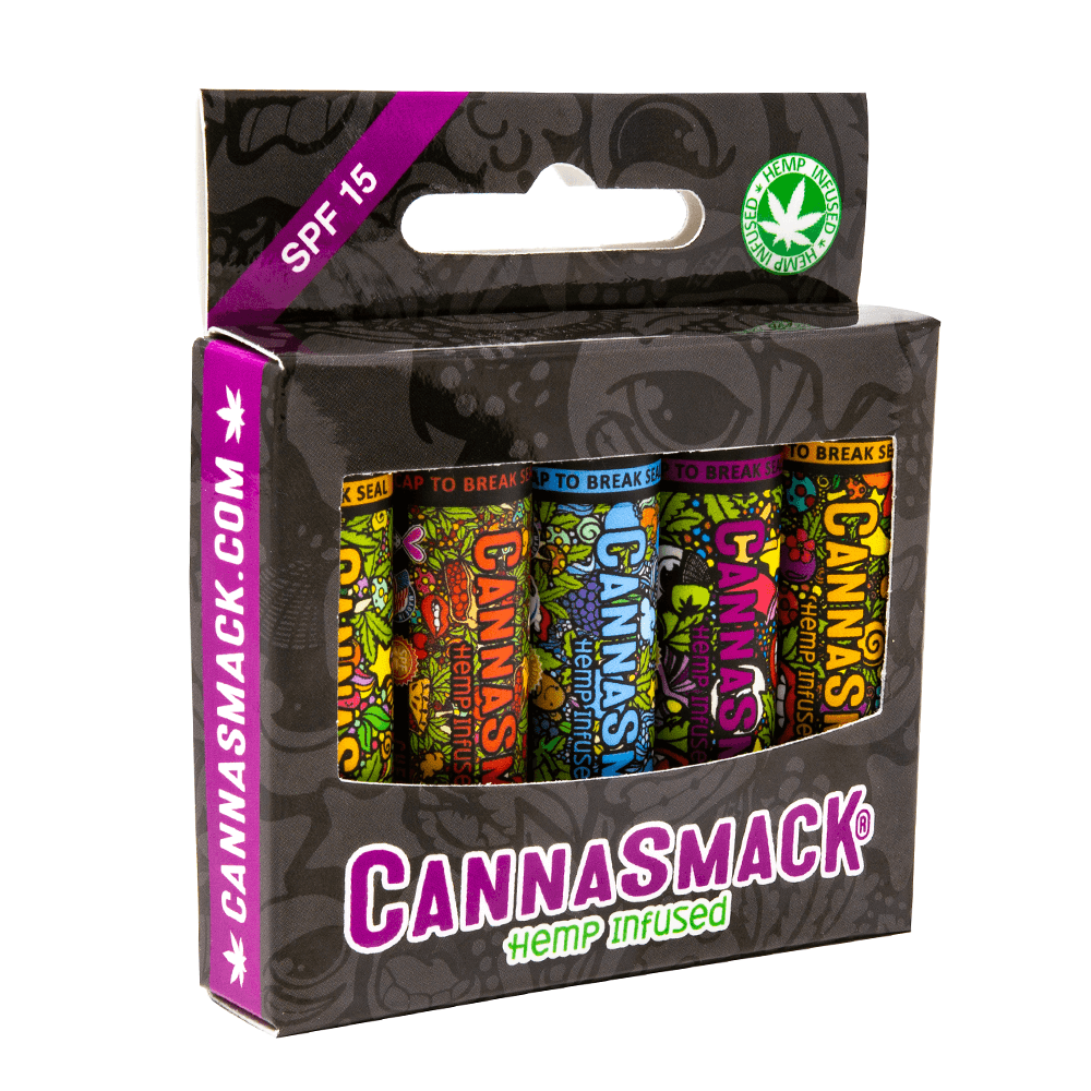 CannaSmack SPF 15 Hemp Lip Balm - 5 Flavors Included