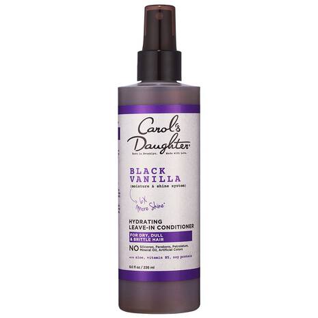 Carol?s Daughter Black Vanilla Leave In Conditioner Spray for Curly, Wavy, Natural Hair, Adds Moisture & Shine to Dry, Damaged Hair- Made with Castor Oil, Rosemary and Aloe for Hydration, 8 fl oz Leave-In Conditioner Spray