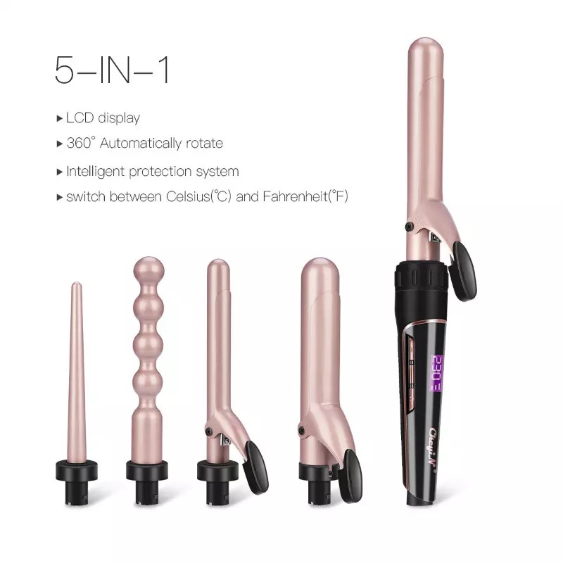 CkeyiN 5 In 1 Curling Iron Set