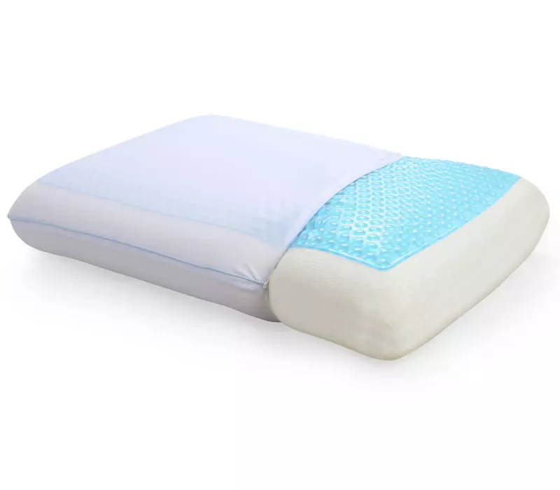 Classic Brands Cool Gel Reversible Gel and Memory Foam Bed Pillow - Light Blue/White, Standard