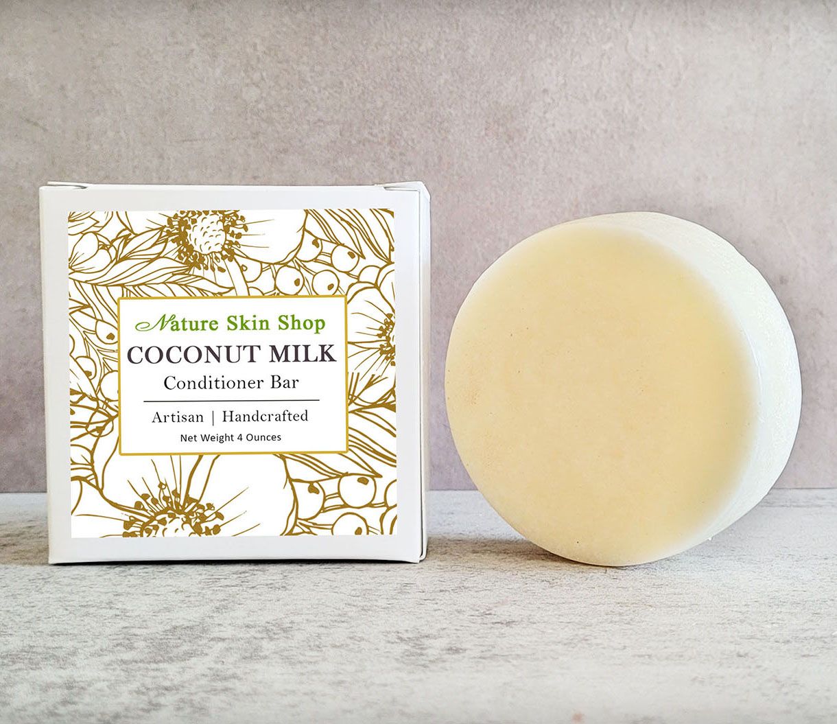 Coconut Milk Solid Bar Conditioner, Natural, Sulfate Free, Eco-Friendly, Plastic Free, All Hair Types including frizzy hair, Cruelty-Free & Vegan 4 ounces