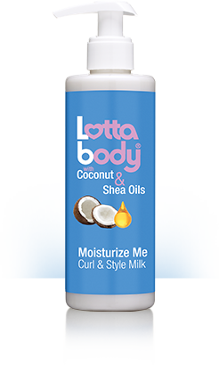 Coconut Oil and Shea Moisturize Me Curl & Style Milk by Lotta Body, Defines Curls, Anti Frizz, Adds Moisture & Shine 8 Fl Oz