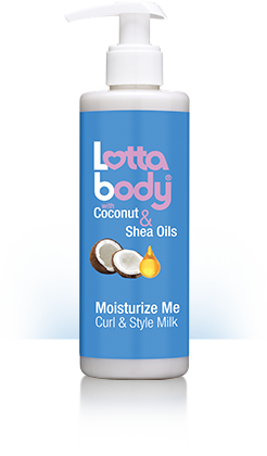 Coconut Oil and Shea Moisturize Me Curl & Style Milk by Lotta Body, Defines Curls, Anti Frizz, Adds Moisture & Shine 8 Fl Oz