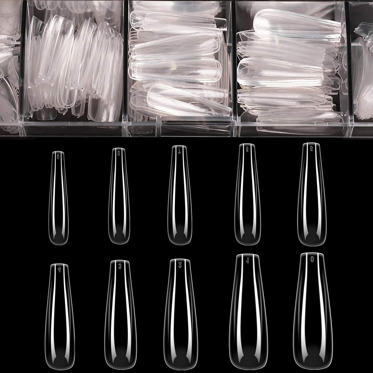 Coffin Nails Long Fake Nails - Clear Acrylic Nails Coffin Shaped