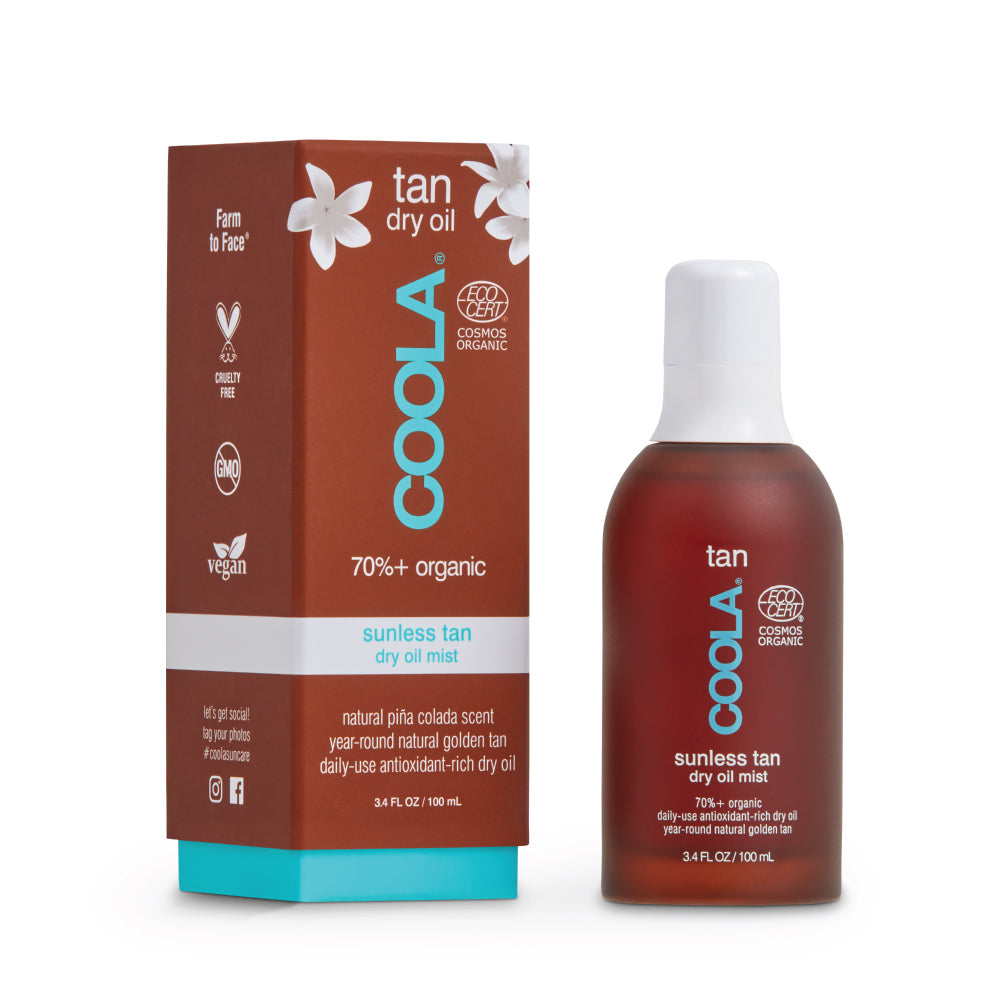 COOLA Organic Sunless Self Tanner Dry Oil Mist, Dermatologist Tested Anti-Aging Skin Care, Vegan and Non-GMO, Pi?a Colada, 3.4 Fl Oz