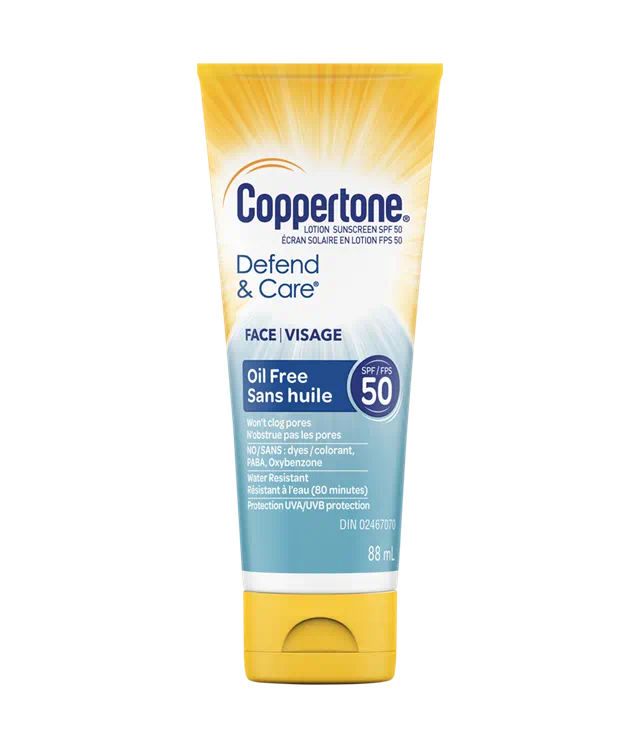 Coppertone Defend & Care SPF 50 Oil-Free Face Lotion