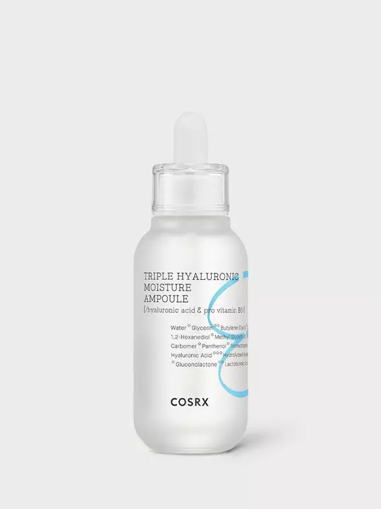 COSRX Hydrium Triple Hyaluronic Moisture Ampoule, 40ml / 1.35 fl.oz | Hyaluronic Acid Viscous Serum | Korean Skin Care, Vegan, Cruelty Free, Paraben Free