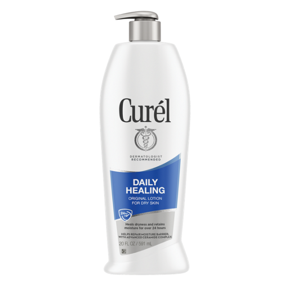 Curel Daily Healing Body Lotion for Dry Skin, Hand and Body Moisturizer Repairs Dry Skin and Retains Moisture, with Advanced Ceramides Complex, 20 Ounce DAILY HEALING FOR DRY SKIN 20 Fl Oz (Pack of 1)