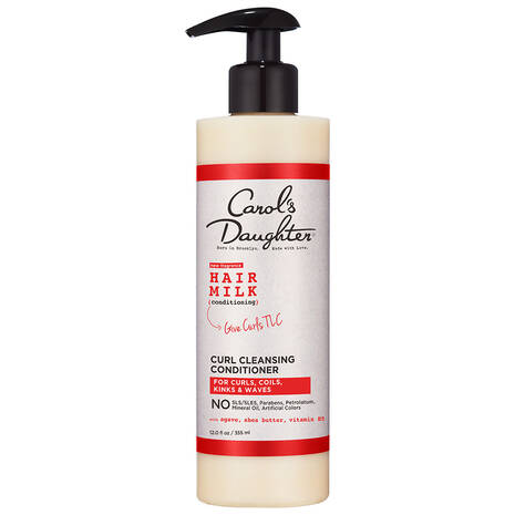 Curly Hair Products by Carol's Daughter, Hair Milk Sulfate Free Cleansing Conditioner For Curls, Coils and Waves, with Agave and Shea Butter, Sulfate Free Co Wash, 12 Fl Oz (Packaging May Vary)