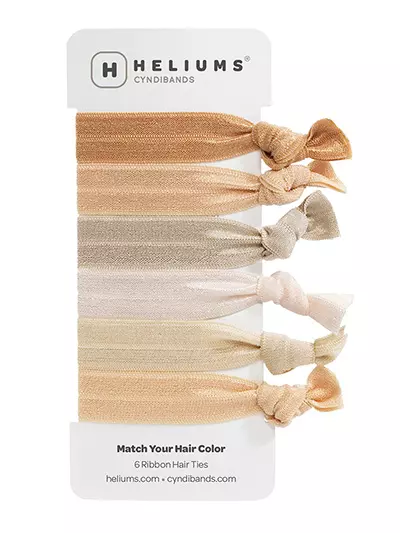 Cyndibands Elastic Ribbon Less Crease Knotted Hair Ties Bracelets (Blonde) 6 Hair Ties 6 Count (Pack of 1)