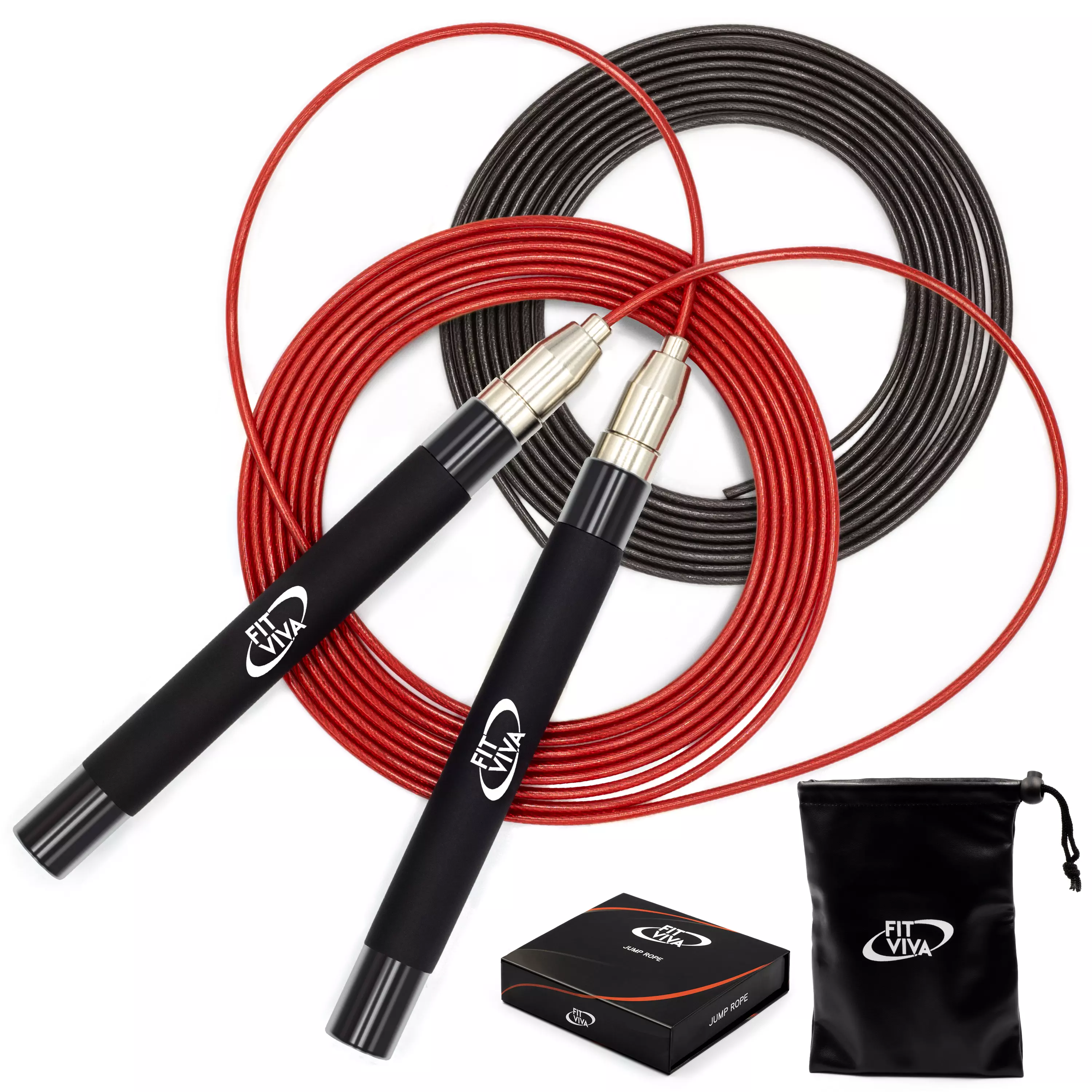 Deluxe High Speed Jump Rope - Skipping Rope for Fitness - Jump Ropes Adjustable Cables (2)