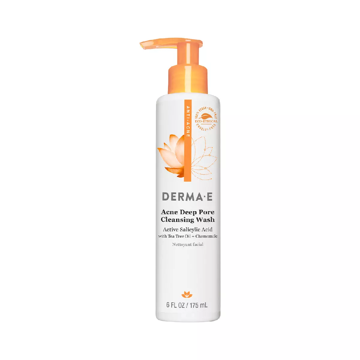 DERMA E Acne Deep Pore Cleansing Wash ? Blemish Control Facial Cleanser with Salicylic Acid - Gentle Oil Control Face Wash Soothes and Balances Skin, 6 fl oz