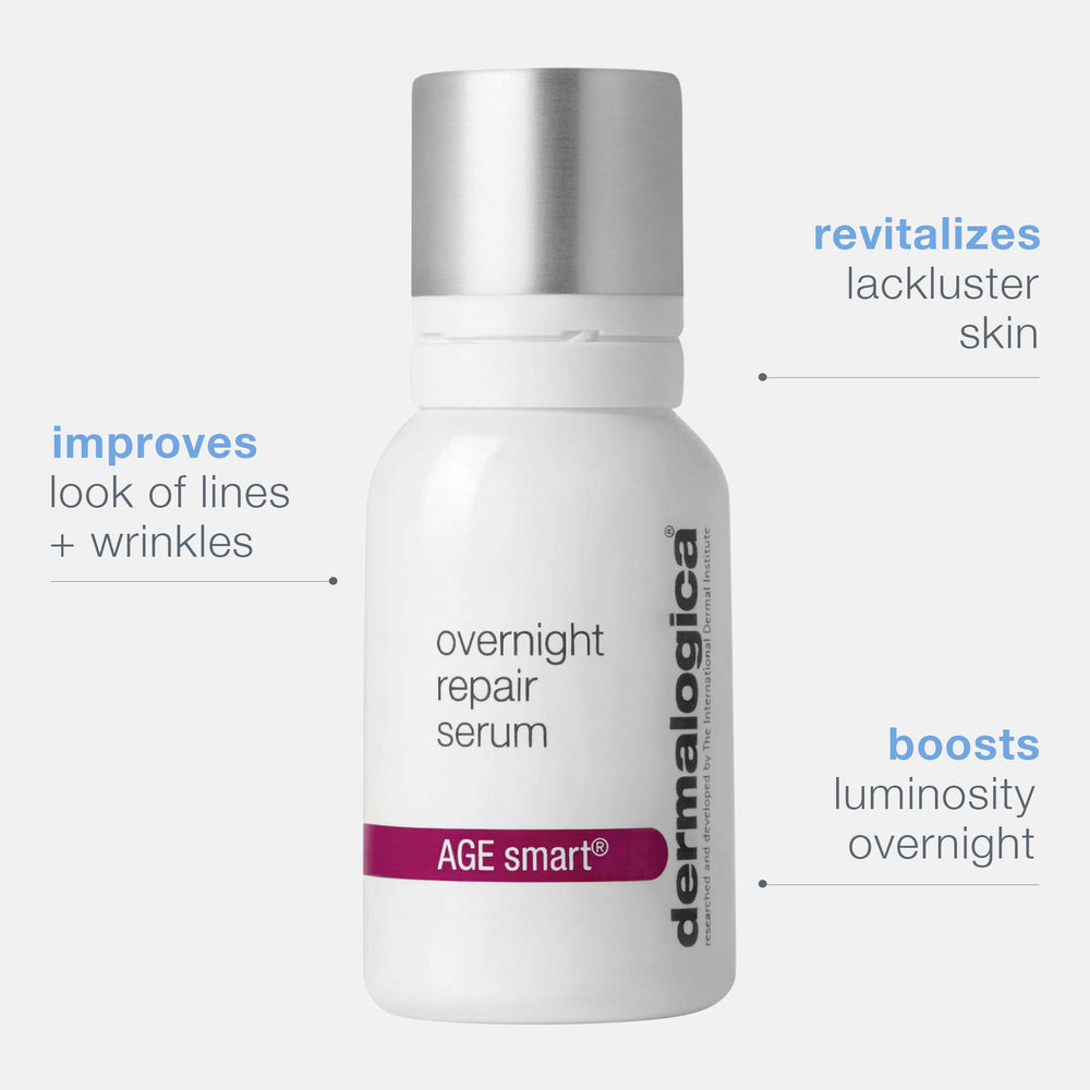 Dermalogica Overnight Repair Serum (0.5 Fl Oz) Anti-Aging Peptide Face Serum - Reduces Appearance of Fine Lines, Renews Resilience & Boosts Luminosity