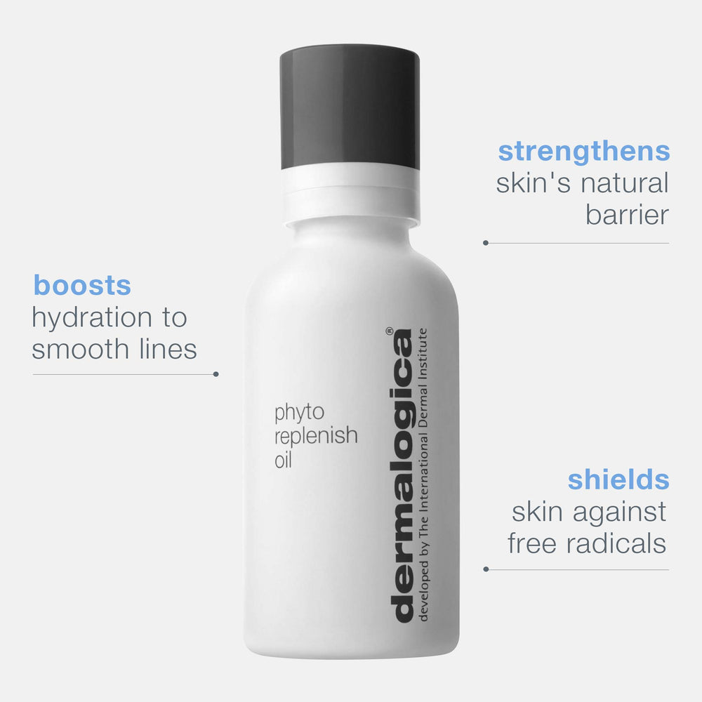 Dermalogica Phyto Replenish Oil (1.0 Fl Oz) Fast-Absorbing Smoothing Face Oil for Dewy Skin - Hydrates To Smooth Fine Lines, Strengthen, & Shield Skin