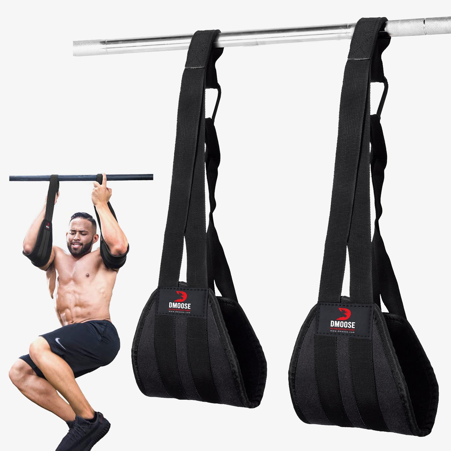 DMoose Hanging Ab Straps for Pull Up Bar & Abdominal Muscle Building