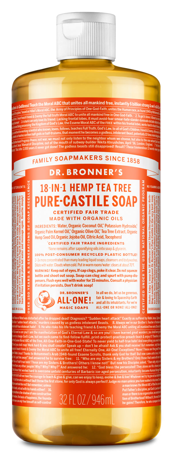 Dr. Bronner's - Pure-Castile Liquid Soap (Tea Tree)