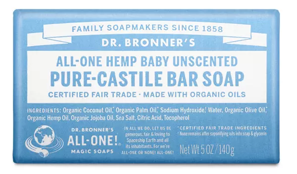 Dr. Bronner’s All-One Hemp Baby Unscented Pure-Castile Bar Soap