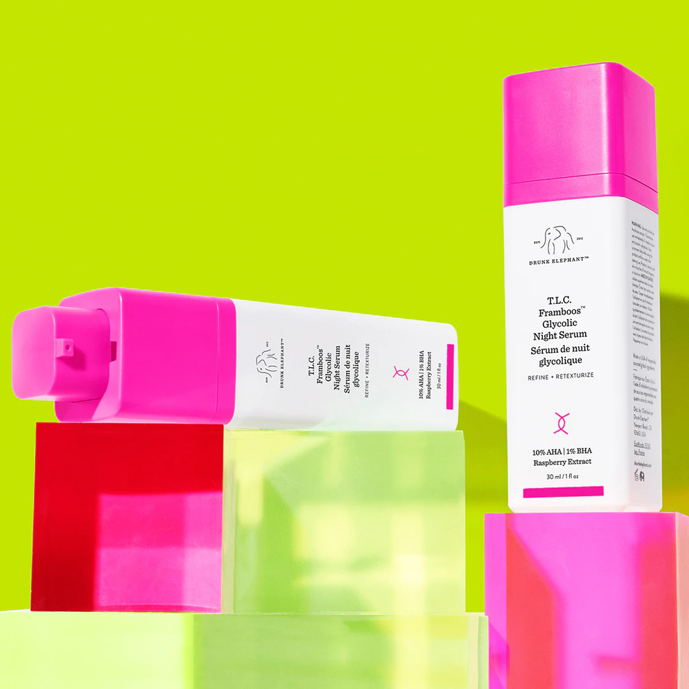 Drunk Elephant T.L.C. Framboos Glycolic Night Serum - Skin Care Brightening Night Serum, 1 Ounce? 1 Fl Oz (Pack of 1)