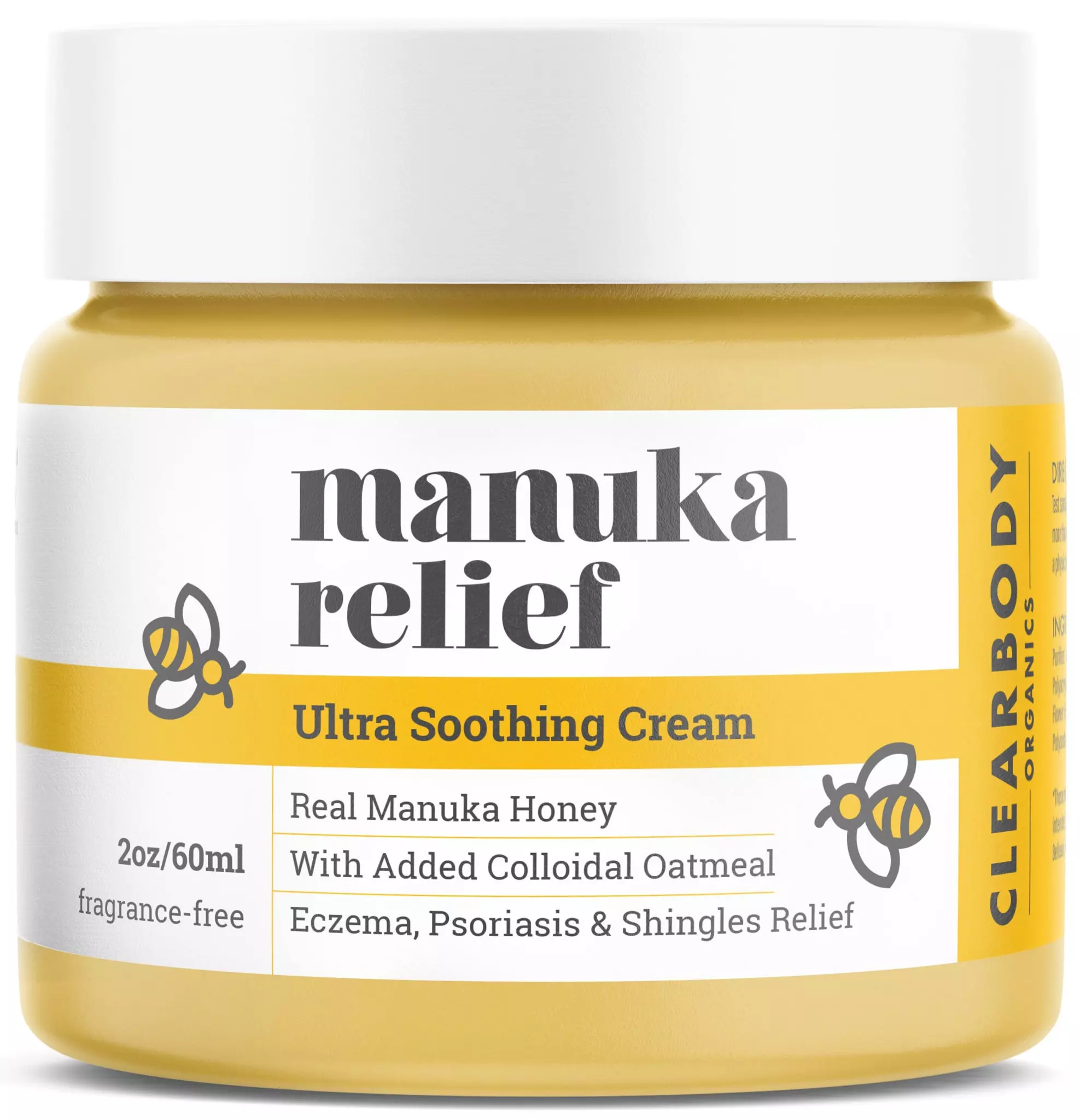 Eczema Psoriasis Cream for Dry Itchy Cracked Irritated Skin- Manuka Honey & Colloidal Oatmeal Treatment for Dermatitis, Shingles, Acne, Rosacea- Natural Anti-itch Relief for Kids, Adults, Baby Eczema