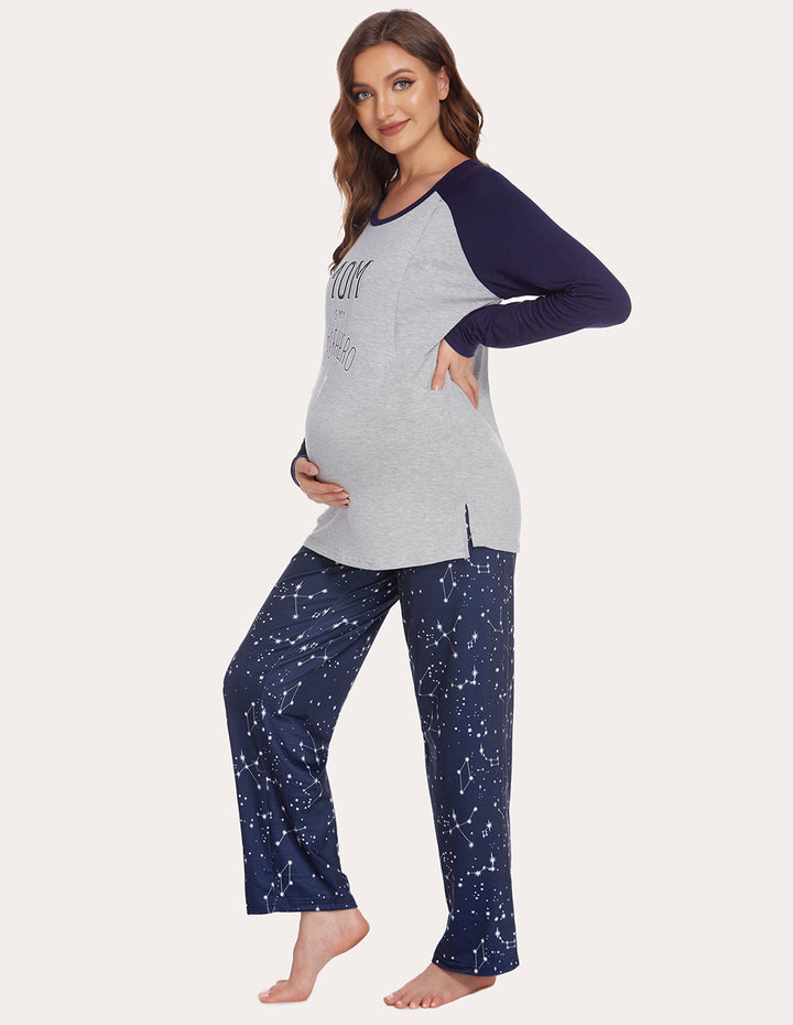 Ekouaer Maternity Nursing Pajama Set