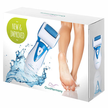 Electric Callus Remover: Own Harmony Professional Pedicure Tools Foot Care for Women, Rechargeable Foot Scrubber, CR900 Electronic Feet File Pedi Sander Best for Hard Cracked Dry Dead Skin, 3 Rollers Blue