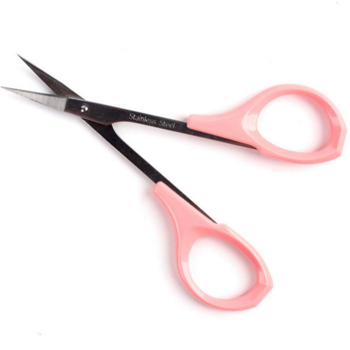 EMILYSTORES 4 Inches Curved Craft Scissors For Eyebrow Eyelash Extensions Stainless Steel 1PC