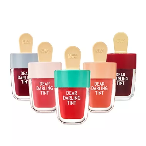 ETUDE Dear Darling Water Gel Tint Ice Cream (OR205 Apricot Red) (21AD)| Vivid High-Color Lip Tint with Minerals and Vitamins from Soap Berry Extract to Moisture Your Lips OR205 Apricot Red(21AD)