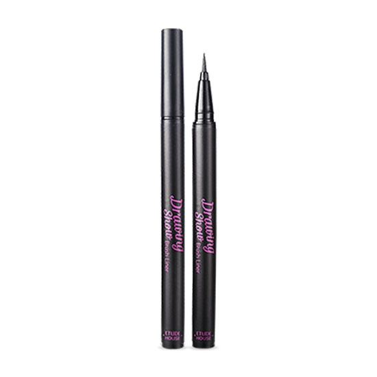 ETUDE Drawing Show Brush Eyeliner #BK801 Black (21AD) | Clear-Cut Soft Brush Eyeliner for a Long-Lasting Eyes Makeup | K-beauty BK801 Black_21AD