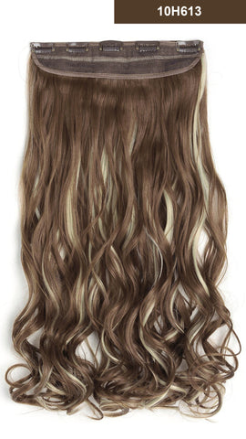 Full Head Synthetic Hair Extensions Clip On/in Hairpiece 5 Clips