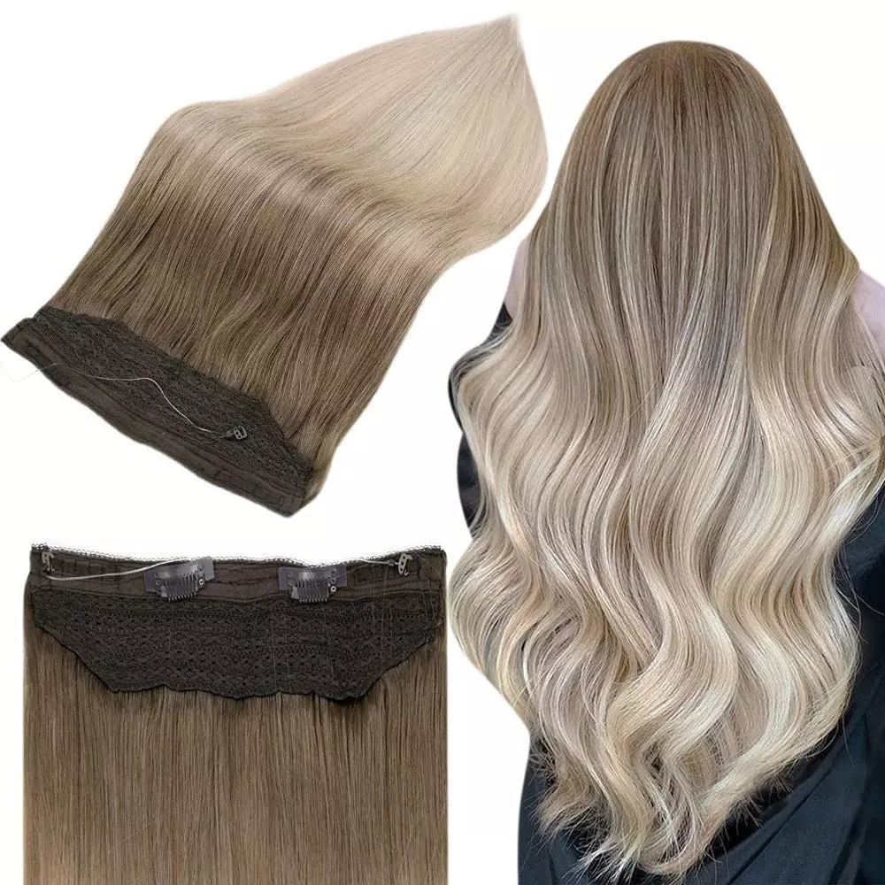 Full Shine Blonde Clip in Hair Extensions Real Human Hair